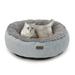 MoNiBloom Donut Pet Bed Short Plush Cat Dog Bed Washable Pet Cushion Pad Polyester/Cotton in Gray | 9 H x 23.5 W x 23.5 D in | Wayfair