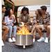 Arlmont & Co. Ritika 14.56" H x 20.47" W Wood Burning Outdoor Fire Pit Stainless Steel/Steel in Brown/Gray | 14.56 H x 20.47 W x 20.47 D in | Wayfair