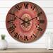 East Urban Home Richt Solid Wood Wall Clock Solid Wood in Brown/Pink | 23 H x 23 W x 1 D in | Wayfair 568DF04DE763496E8D0CED4DB59CA5BE