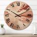 East Urban Home Anietra Solid Wood Wall Clock Solid Wood in Brown/Orange | 23 H x 23 W x 1 D in | Wayfair 0E5725885C2B48FC9F51F147A6AD9E77