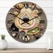 East Urban Home Patrikas Solid Wood Wall Clock Solid Wood in Brown/White/Yellow | 23 H x 23 W x 1 D in | Wayfair C101576C78EB4F42AACBF9203C3D953D