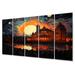 Red Barrel Studio® Concert Halls Hall of VII - 5 Piece No Frame Print on Metal in Yellow | 28 H x 60 W x 1 D in | Wayfair