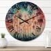 East Urban Home Yami Solid Wood Wall Clock Solid Wood in Blue/Brown/Green | 16 H x 16 W x 1 D in | Wayfair E3C03B2D65A7471D964A5CC27C5C3D35