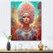 Winston Porter Glorious Goddess In Psychedelic Pastels On Canvas Print Metal in Blue/Pink/Yellow | 32 H x 24 W x 1 D in | Wayfair