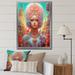 Winston Porter Glorious Goddess In Psychedelic Pastels On Canvas Print Metal in Blue/Pink/Yellow | 32 H x 16 W x 1 D in | Wayfair