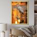 Winston Porter Portrait of White Heron Wildlife Photography - Print on Canvas Metal in Orange/White | 40 H x 30 W x 1.5 D in | Wayfair