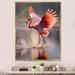 Bay Isle Home™ Majestic Pink Flamingo Spreading Its Wings - Print on Canvas Plastic in Red | 44 H x 34 W x 1.5 D in | Wayfair