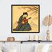 Winston Porter Vintage Oriental Lady Playing the Guitar - Print Canvas, Cotton in Green/Yellow | 16 H x 16 W x 1 D in | Wayfair