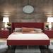 Latitude Run® Queen Size Bed Frame Upholstered/Linen in Red/Gray | 39 H x 57 W x 76 D in | Wayfair B452EBA6662D40559A71C139719917BD