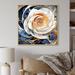 House of Hampton® Electrifying Vibrant Fact Flowers On Canvas Print Canvas, Cotton in Blue/White/Yellow | 30 H x 30 W x 1 D in | Wayfair