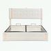 Ivy Bronx Khareem Vegan Leather Platform Storage Bed Upholstered/Faux leather in White | 40.9 H x 56.3 W x 76.8 D in | Wayfair