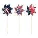 The Holiday Aisle® 32"H Set Of 3 Plastic Stars&Stripes Patriotic/Americana Windmills Plastic in Blue/Red/White | 12.25 H x 6 W x 32 D in | Wayfair