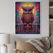 Millwood Pines Purple Yellow Colorful Owl Gaze On Canvas Print Metal in Blue/Green/Pink | 40 H x 30 W x 1.5 D in | Wayfair