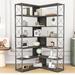 Gracie Oaks Buchholtz 7-Tier L-Shaped Corner Bookshelf for Home Office in Gray | 71 H x 37 W x 37 D in | Wayfair A773E229CD4E45699C16920040788A9D