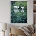 August Grove® Two White Cows In Pond Cottage Serenity On Canvas Print Metal in Green/White | 32 H x 24 W x 1 D in | Wayfair