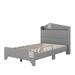 Gracie Oaks Brom Wooden House Bed w/ Storage Headboard Metal in Gray | 44.4 H x 42 W x 81.8 D in | Wayfair B56D8DD8341741459EE877ACA41D4778