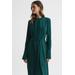 Phoenix - Green Pleated Long Sleeve Midi Dress - Green - Reiss Dresses