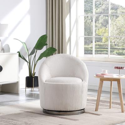 Mid Century 360 Swivel Accent Chair Corduroy Barrel Chair
