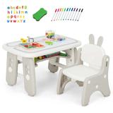 Kids Drawing Table & Chair Set Toddlers Art Activity Table & Chair