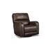 43 Inch Swivel Glider Chair, Manual Recliner, Browned Faux Leather