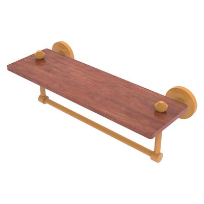 Allied Brass South Beach Collection 16 Inch Solid IPE Ironwood Shelf with Integrated Towel Bar