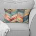 Designart "Farmhouse Wood Board Chevron" Chevron Printed Throw Pillow