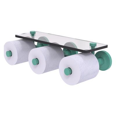 Allied Brass Prestige Regal Collection Horizontal Reserve 3 Roll Toilet Paper Holder with Glass Shelf