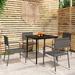 vidaXL Patio Dining Set Wicker Outdoor Dining Table and Chair Conversation Set
