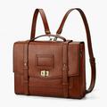 ECOSUSI Vintage Laptop Briefcase for Women Messenger Backpack Leather Computer Bag Satchel Handbags Tote Bag Crossbody Shoulder Purse for 14 inch Laptop College Work Office Business Travel Brown