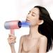 Oggfader Electric Hair Dryer Blue Light Hair Dryer High-power Electric Hair Dryer Home Hair Dryer Hot Wind Comb Hair Salon Blowing Comb Lightweight Travel Hairdryer Mini Pink