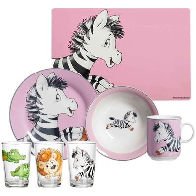 Ritzenhoff & Breker - Happy Zoo Zebra Geschirr-Set mit Kinderbecher 7er Set