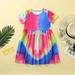 Whlbf Kids Clothing Clearance Toddler Baby Kids Girls Tie Dyed Dress Princess Dresses Casual Clothes