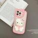 Kawaii Sanrio Hello Kitty Mirror Phone Case Iphone13/14Promax Mobile Phone Soft Case All Inclusive Transparent Durable Girl Gift