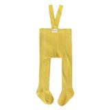 Suanret Toddler Baby Girl Tights Cute Footed Pantyhose with Suspenders Stretch Overalls Stockings Leggings Yellow 2-3 Years