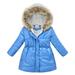 ASFGIMUJ Toddler Jackets For Girls Baby Kids Winter Thick Warm Parkas Hooded Windproof Coat Outwear Jacket Girls Winter Coats Blue 6 Years-7 Years