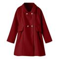 ASFGIMUJ Toddler Jackets For Girls Winter Windproof Coat Jacket Kids Warm Outerwear Jacket Baby Girl Coat Red 3 Years-4 Years