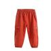 CaComMARK PI Clearance Boys Cargo Pants Trousers Solid Color Elastic Pants Red