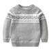 ASFGIMUJ Baby Boy Sweater Boys Girls Winter Long Sleeve Knit Sweater Base Warm Sweater For Children Clothes Knit Sweater Grey 4 Years-5 Years