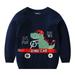 ASFGIMUJ Toddler Boy Sweater Boys Girls Winter Long Sleeve Cartoon Dinosaur Knit Sweater Warm Sweater For Children Clothes Knit Sweater Blue 2 Years-3 Years