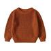 ASFGIMUJ Girls Sweater Baby Girl Boy Knit Sweater Blouse Pullover Sweatshirt Warm Crewneck Long Sleeve Tops Fall Winter Clothes1 Knit Sweater Brown 5 Years-6 Years