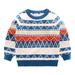 ASFGIMUJ Baby Boy Sweater Boys Girls Winter Long Sleeve Cartoon Knit Sweater Warm Sweater For Children Clothes Knitted Sweater Blue 9 Years-10 Years