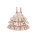 Huakaishijie Toddler Girl Overall Dress Sleeveless Layered Ruffle Suspender Dress