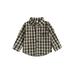 Huakaishijie Kids Boys Shirts Plaid Long Sleeve Turn-Down Collar Toddler Tops