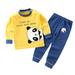 Fesfesfes Toddler Boys Girls Long Sleeve Outfit Sets Leisure Print Tops N Pants Sets Casual Home Wear Clothes Suit 1-2 Years