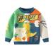 ASFGIMUJ Boys Sweater Cartoon Children S Knitted Sweater Shoulder Button Matching Color Boy S Sweater Autumn And Winter Cotton Baby Sweater Knitted Sweater Green 4 Years-5 Years