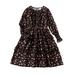 Bjutir Cute Dresses For Girls Girls Floral Print Long Sleeve Round Neck Flounce Ruffle Hem Midi Dress