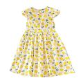 Ykohkofe Little Child Girls Floral Dress Sweet Sleeve Children S Fruit Dress Girl Christmas Outfit Wander Watch for Kids Little Girls Easter Dress Girls Animal Print Clothes Plaid Dress for Big Girls