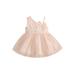 TheFound Baby Girls Princess Dress One Shoulder Sleeveless Bow Front Lace Dress