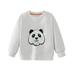 Baby Boys Girls Sweatshirts And Pullover Spring And Autumn Multi Color Sequins Big Children Long Sleeves Leisure Children Cartoon Panda Tiger Pattern Top Blouse White 3 Years-4 Years