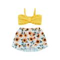 Huakaishijie Kids Girl Swimsuits and Cover-up Camisole Bra Elastic Shorts and Skirt